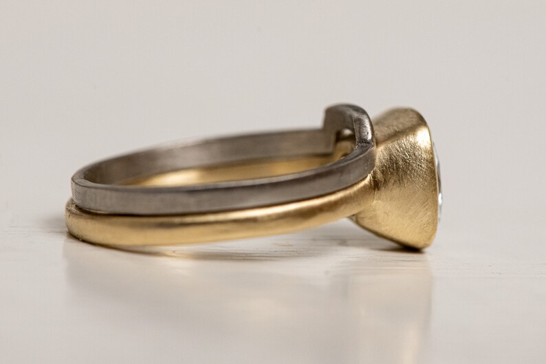 Cushion Cut Moissanite Yellow Gold Ring Moissanite Engagement Ring Diamond Alternative Engagement Ring image 4