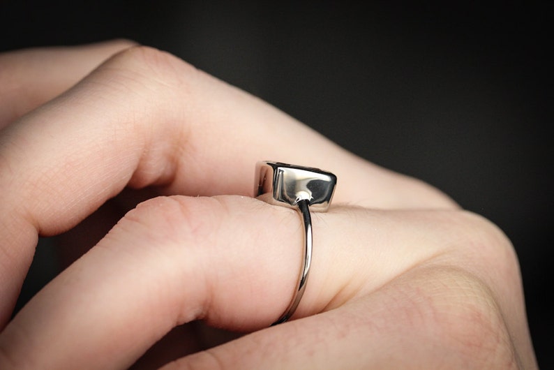 Handmade White Topaz Engagement Ring, Unique Engagement Ring, 9mm x 7mm Cushion Shaped Ring, Ethical Jewelry Designer image 4