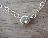Green Amethyst Tinsel Necklace in Sterling Silver