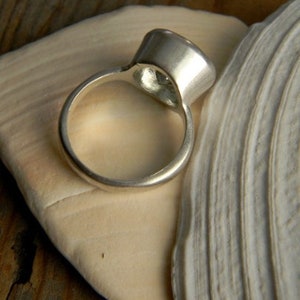 White Topaz Ring, Handmade Bezel Set Solitaire Ring, Handmade Gift for Her image 3