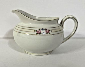 Vintage Noritake M Creamer Hand Painted Pink Roses Porcelain Elegant
