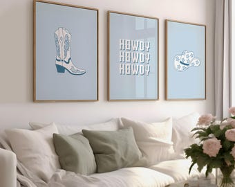 Vintage Cowgirl Art Prints: Retro Western Gallery Wall Set (Digital Download)