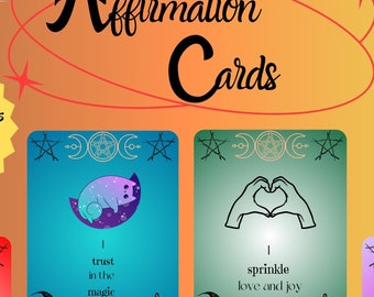 30 Magic Affirmation Cards Fun Manifestation Cards Printable Witchy Cards Enchanted Intuition Cards Deck Spiritual Empowerment Wiccan Cards