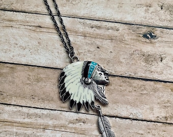 Cherokee Indian Chef Western Tribe Necklace