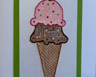 Ice Cream Cone Hand-Stitched / Pack of Five