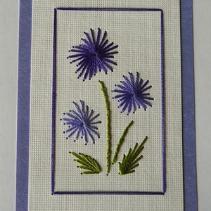 Hand Stitched Thank You Card in Lavender / five pack image 3