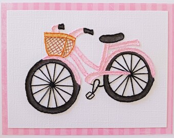 Hand-Stitched Pink Bicycle (Pack of 5)