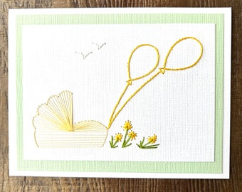 Baby Hand-Stitched Note Cards/pack of five