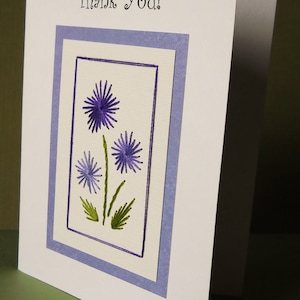 Hand Stitched Thank You Card in Lavender / five pack image 5