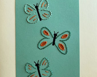 Butterfly Hand-Stitched Variety Pack Note Cards/pack of five