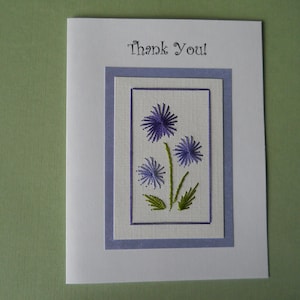 Hand Stitched Thank You Card in Lavender / five pack image 4