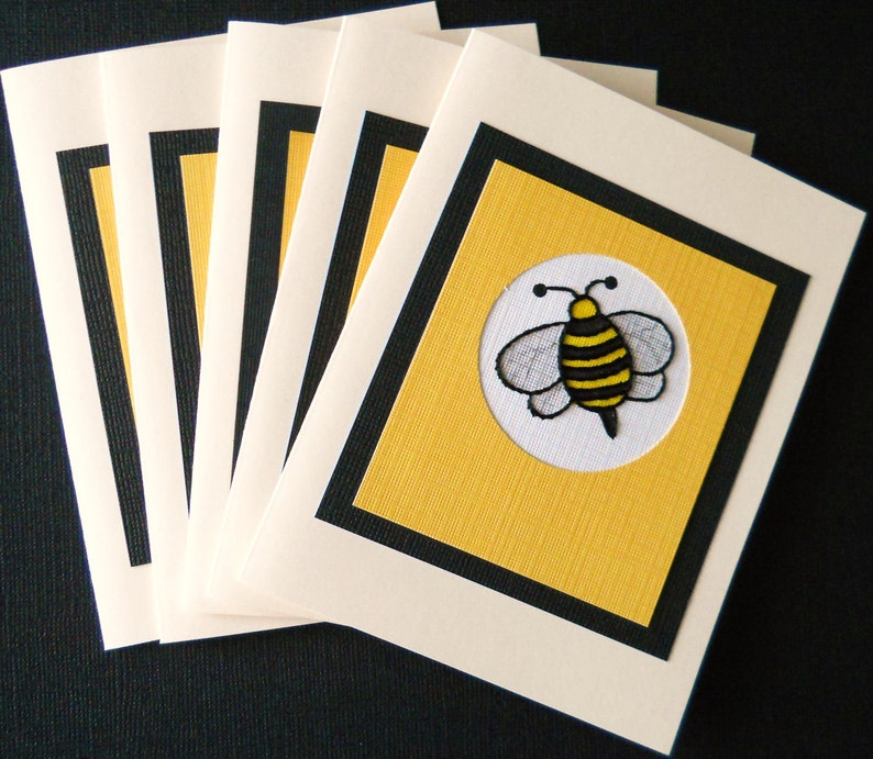 Bumblebee Note Cards / Pack of Five Etsy
