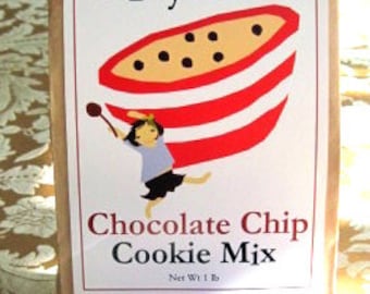 Classic chocolate chip cookie mix kit  perfect Valentines day and hostess gift imported gourmet chocolate