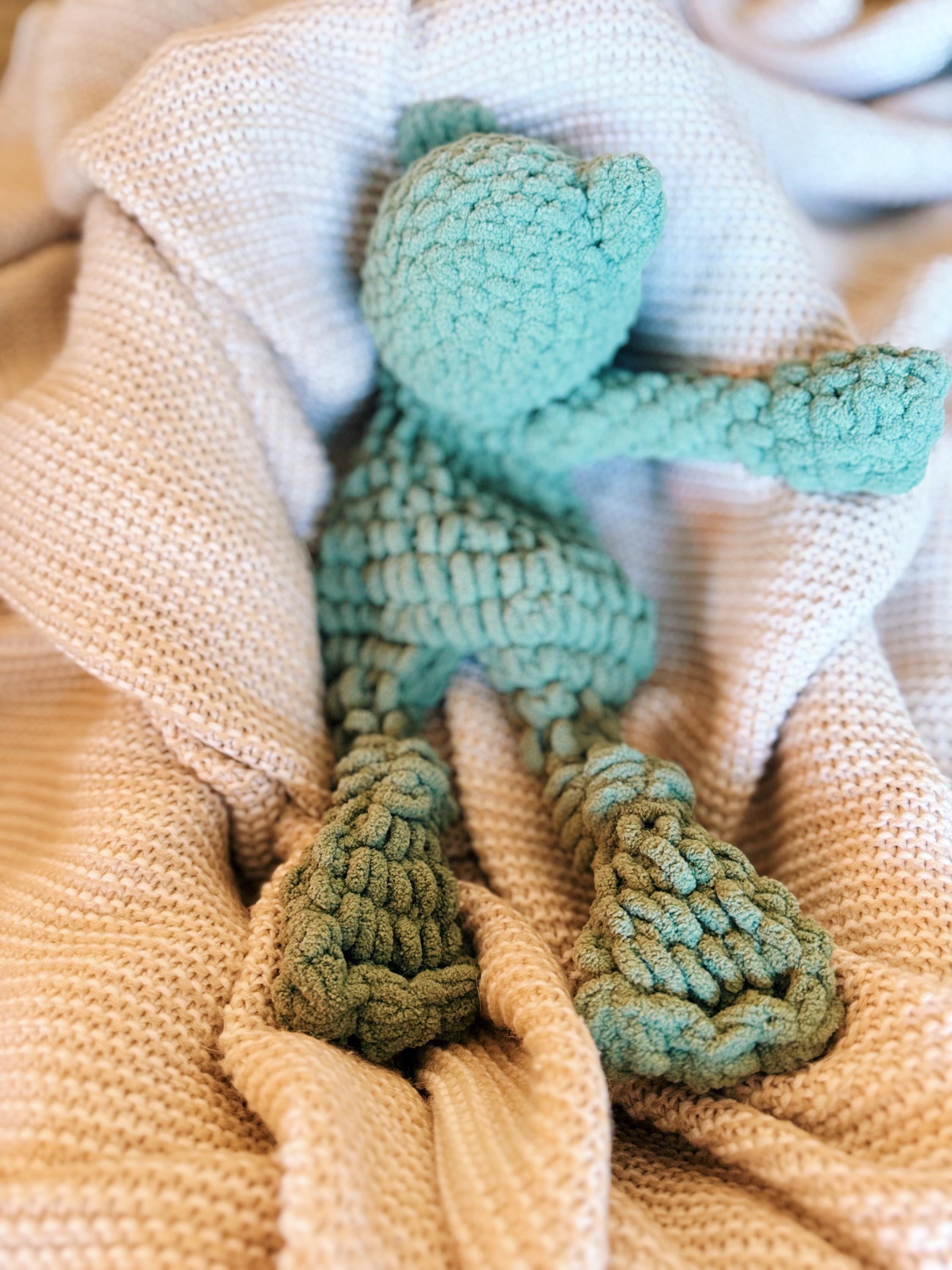 Cuddle Frog Crochet Frog Lovey Plush | 15” Handmade Frog Toy | Kawaii Green Plushie ...