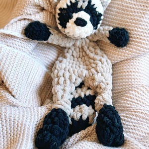 Crochet Raccoon Lovey- Handmade Plush Raccoon Security Blanket- Soft Woodland Baby Gift- Nursery Animal Lovey- Gender Neutral Baby Shower