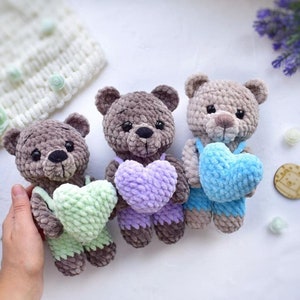 Orsetto di San Valentino all'uncinetto /Schema orso all'uncinetto, schema amigurumi all'uncinetto, schema peluche all'uncinetto/PDF/Solo in inglese/Orsetto di San Valentino