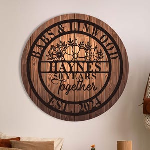 50th Anniversary Gift Parents Anniversary Golden Anniversary 50 Year Anniversary Sign Wedding Anniversary Wood Wall Art Custom Wood Sign
