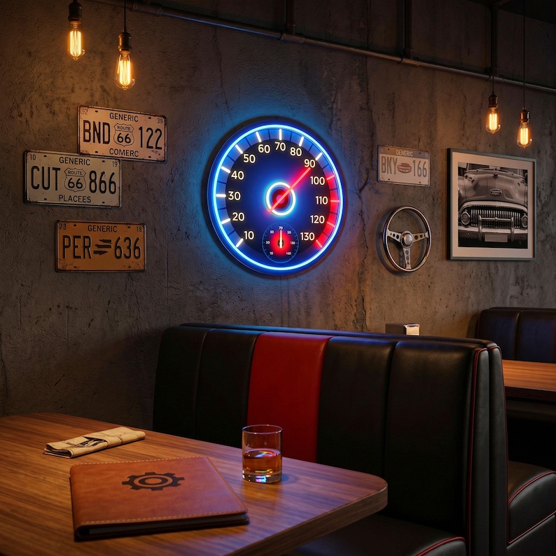 Speedometer Neon Sign, Racing Dashboard LED Wall Art, Sim Racing Game ...