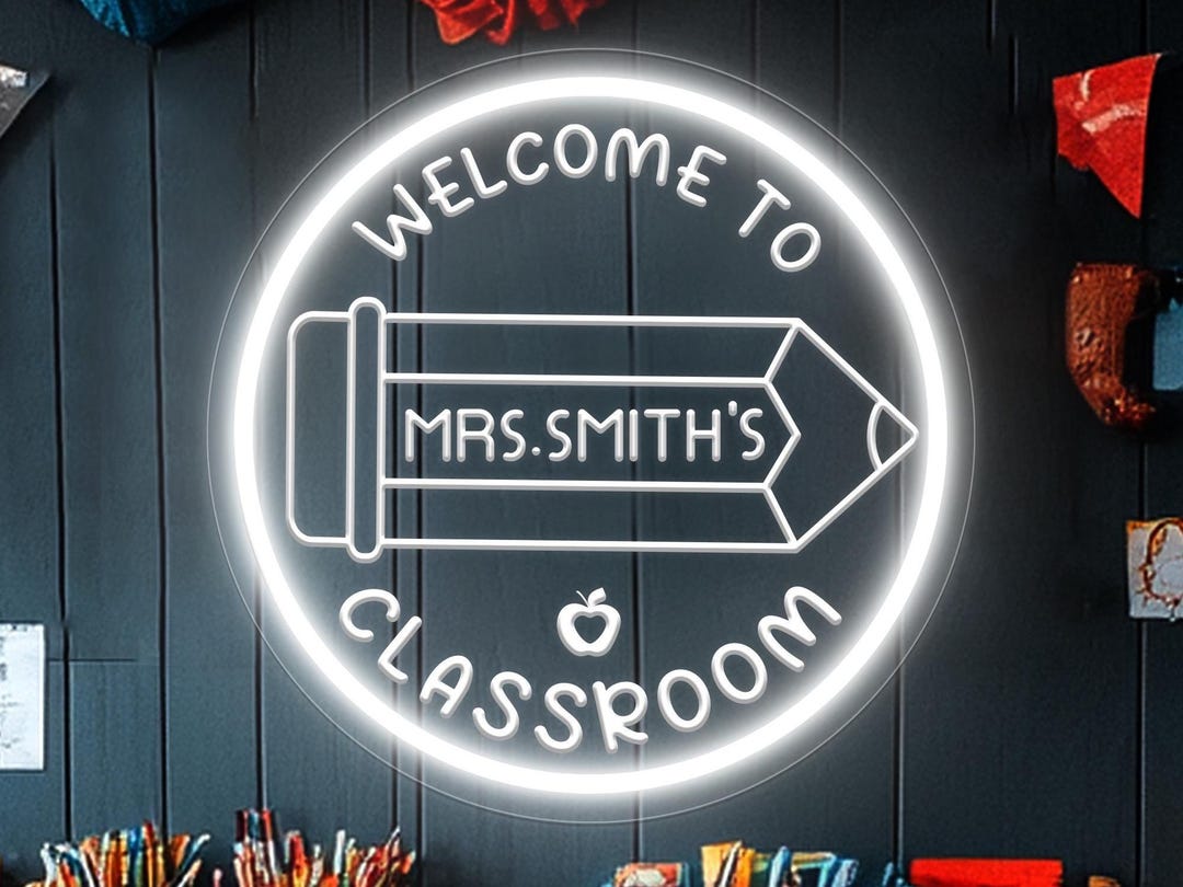 Teacher Name Neon Sign for Classroom, Custom Name Sign, Personalized ...