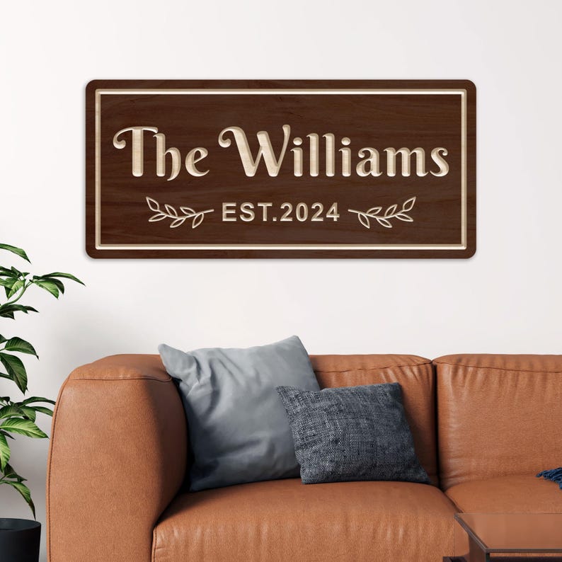 Personalized Family Sign, Custom Engraved Wooden Sign, House Warming ...