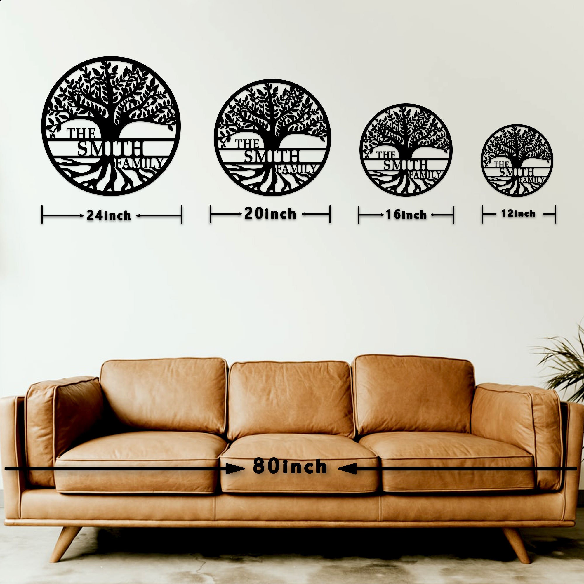 Customized Metal Family Tree of Life Wall Art Ideal Housewarming