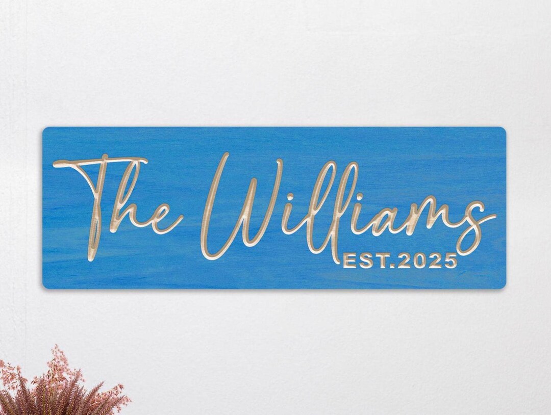 Custom Engraved Wooden Sign, Personalized Family Name Decor ...