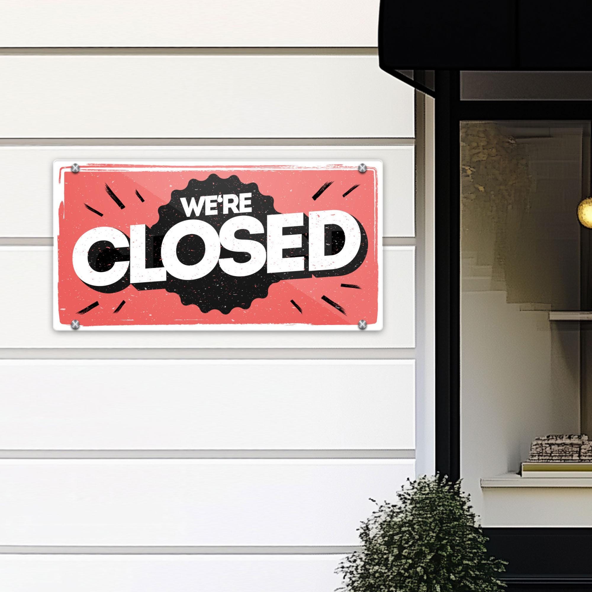 Open Closed Sign Acrylic Door Sign Business Sign Storefront Sign Shop ...