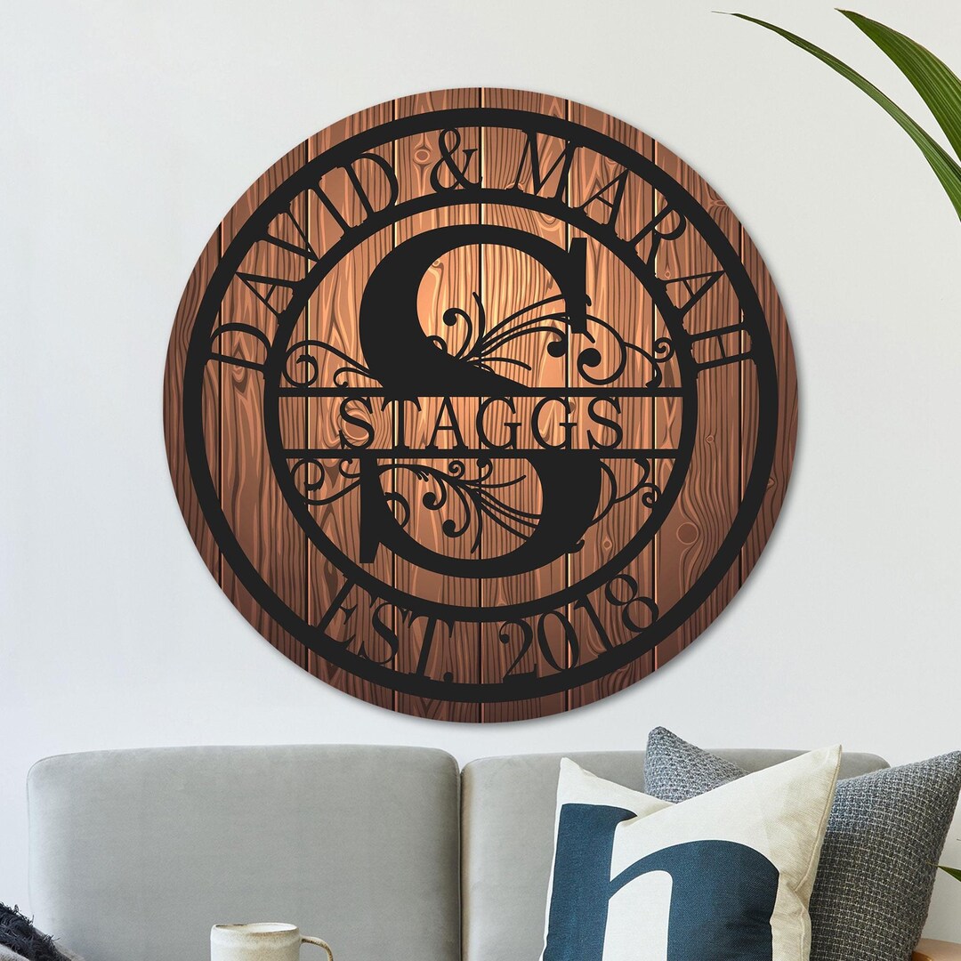 Personalized Family Name Wood Sign, Last Name Sign, Initial, Wood ...