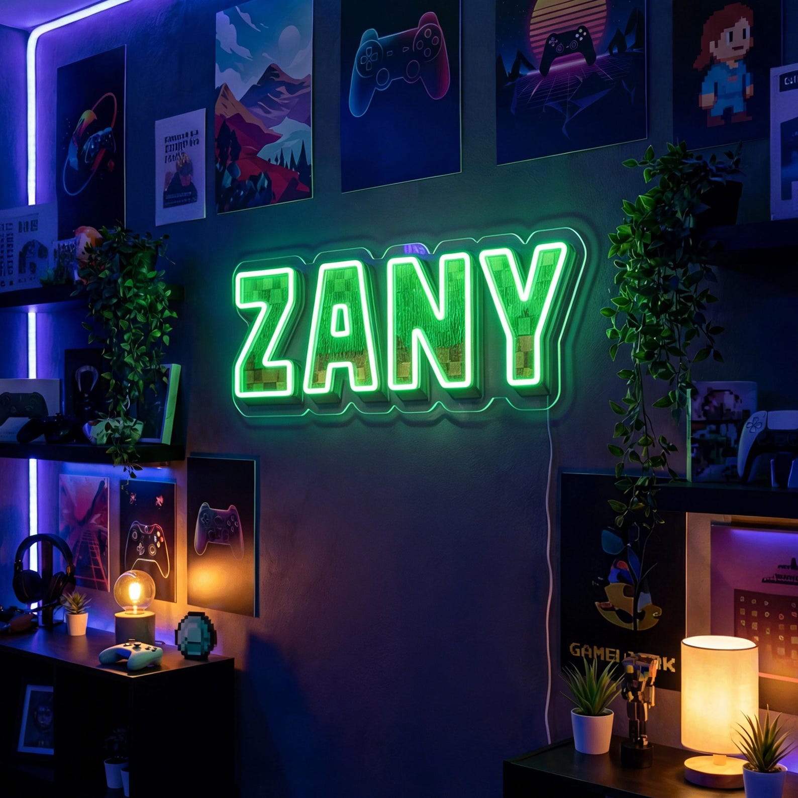 Gamer Name Sign Custom Gamer Name Neon Sign, Gamer LED Light, Game Font Custom, Gaming ...