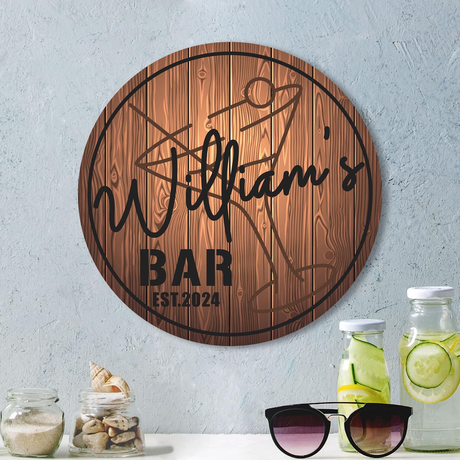 Custom Bar Wood Sign | Cocktail | Wood Sign Personalized Gifts | Home ...