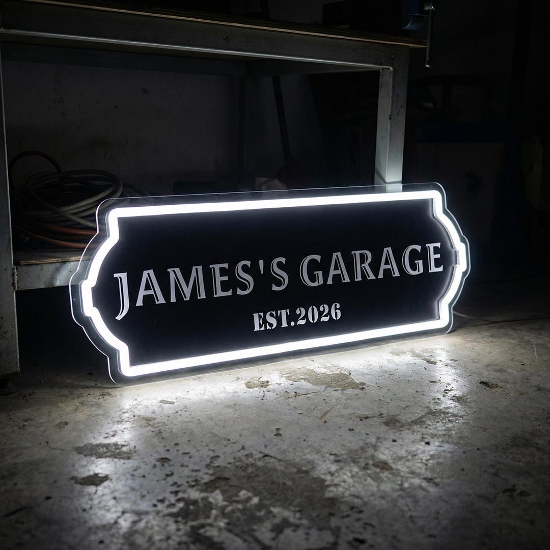 Custom Garage Neon Sign Handmade LED Man Cave Decor Personalized ...