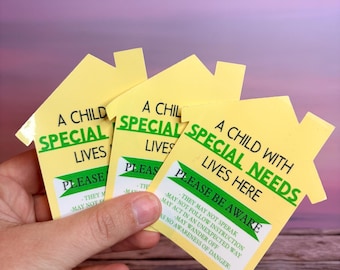 Autistic Child Safety Sticker | Medical Alert, Emergency Window Decal