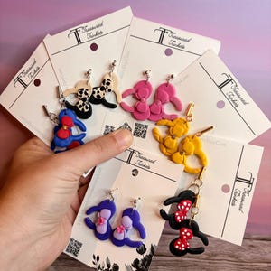 Mickey Headband Polymer Clay Earrings | Disney Inspired Mouse Ear Earrings | Handmade Theme Park Jewelry
