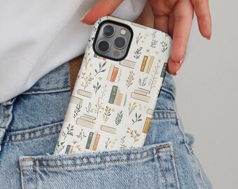 Boho Floral Book Phone Case Flower Cute Reader Bookish iPhone 17 16 18 14 13 Air Pro Max Plus Samsung Galaxy S26 S25 Ultra Google Pixel 10 9