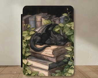 Fantasy Dragon Kindle Case with Handle Black Dragon Romantasy Reader Book Kindle Paperwhite Colorsoft Signature Edition 11th 12th Generation