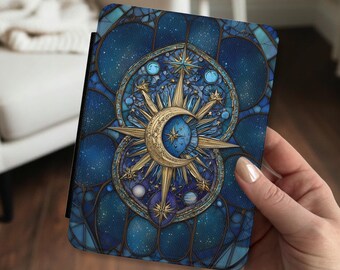 Fantasy Star Moon Kindle Case with Handle Celestial Night Sky Goth Kindle Paperwhite Colorsoft Signature Edition 11th 12th Generation