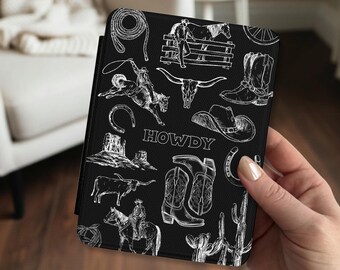Western Romance Kindle Case with Handle Howdy Cowboy Boots Country Kindle Paperwhite Colorsoft Signature Edition 11th 12th Generation