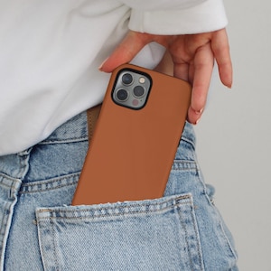 Burnt Orange Solid Color Phone Case Rust Case for Men iPhone 16 15 14 13 12 11 Pro Max Plus X Samsung Galaxy S25 S24 Ultra Google Pixel 9 8