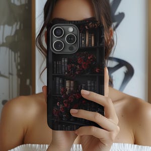 Dark Academia Goth Book Handyhülle Rose Gothic Bookish iPhone 16 15 14 13 12 11 Pro Max Plus Samsung Galaxy S25 S24 Ultra Google Pixel 9 8 7