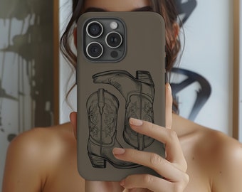 Western Phone Case Neutral Coastal Cowgirl Cowboy Boots iPhone 16 15 14 13 12 11 Pro Max Plus Samsung Galaxy S25 S24 Ultra Google Pixel 9 8