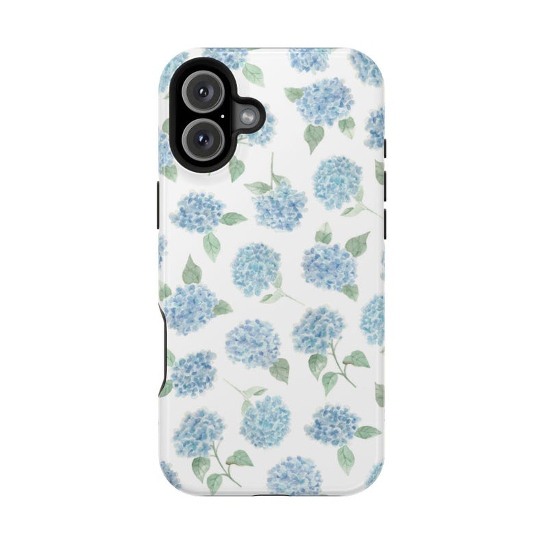 MagSafe Compatible Blue Hydrangea Flower Phone Case Coastal Preppy Floral Cute iPhone 17 Air Pro Max Plus Case iPhone 16 15 14 13 Pro Max image 7