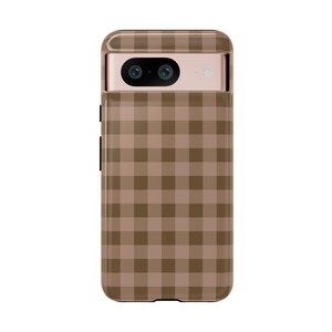 Neutral Fall Plaid Brown Phone Case Checkered Pattern iPhone 17 16 15 14 13 12 11 Air Pro Max Plus Samsung Galaxy S26 Ultra Google Pixel 9 9 image 9