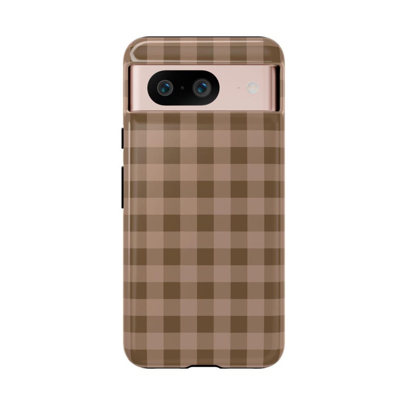 Neutral Fall Plaid Brown Phone Case Checkered Pattern iPhone 17 16 15 14 13 12 11 Air Pro Max Plus Samsung Galaxy S26 Ultra Google Pixel 9 9 image 9
