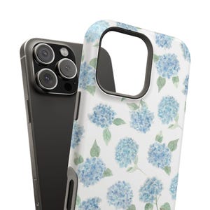 MagSafe Compatible Blue Hydrangea Flower Phone Case Coastal Preppy Floral Cute iPhone 17 Air Pro Max Plus Case iPhone 16 15 14 13 Pro Max image 8