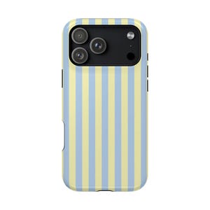 MagSafe Compatible Butter Yellow Blue Striped Phone Case Summer Spring Stripes iPhone 17 Air Pro Max Plus Case iPhone 16 15 14 Pro Max Plus afbeelding 7