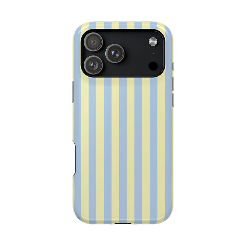 MagSafe Compatible Butter Yellow Blue Striped Phone Case Summer Spring Stripes iPhone 17 Air Pro Max Plus Case iPhone 16 15 14 Pro Max Plus afbeelding 7