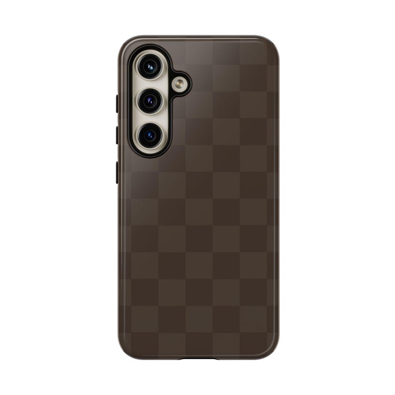 Chocolate Brown Checkered Phone Case Neutral Designer iPhone 17 16 15 14 13 12 11 Air Pro Max Plus Samsung Galaxy S26 Ultra Google Pixel 9 9 image 7