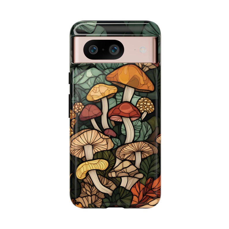 Stained Glass Mushroom Phone Case CottageCore Mosaic iPhone 17 16 15 14 13 12 Air Pro Max Plus Samsung Galaxy S26 S25 Ultra Google Pixel 9 9 image 9
