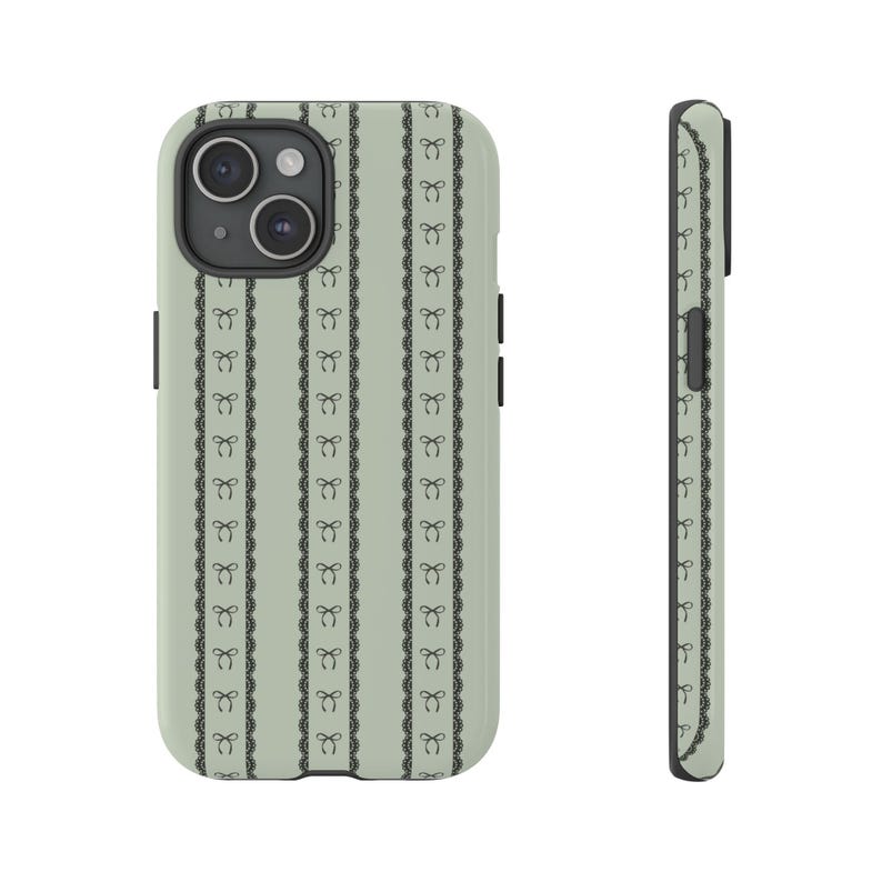 Coquette Bow Lace Phone Case Olive Light Green Girly Goth iPhone 17 16 18 14 13 Air Pro Max Plus Samsung Galaxy S26 S25 Ultra Google Pixel 9 imagem 6