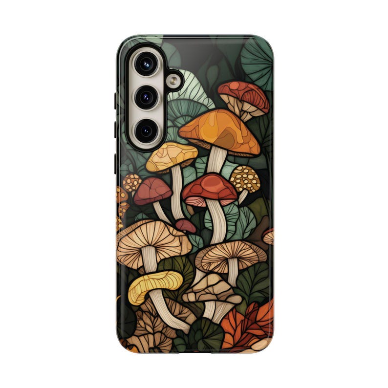 Stained Glass Mushroom Phone Case CottageCore Mosaic iPhone 17 16 15 14 13 12 Air Pro Max Plus Samsung Galaxy S26 S25 Ultra Google Pixel 9 9 image 8